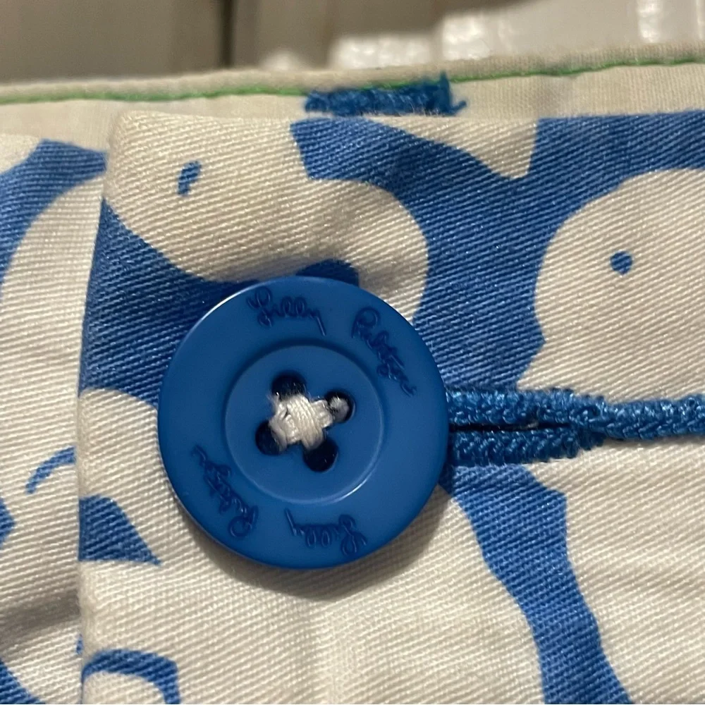 Lilly Pulitzer Callahan Tusk In Sun Elephant printed Shorts blue white 00